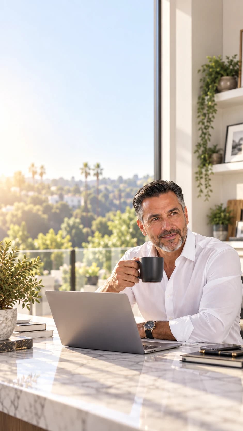 A real estate agent at a home showing