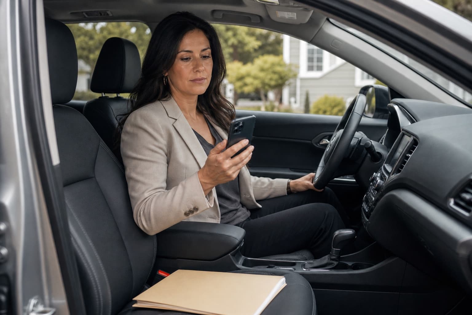 A real estate brokerage leader reviewing AgentNook operational context on a phone